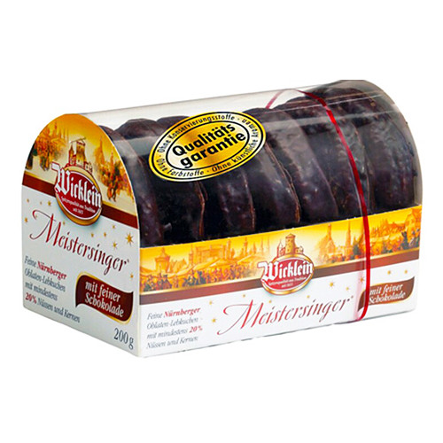 Wicklein Meistersinger Lebkuchen Dark Chocolate 20% Nuts, 7 oz