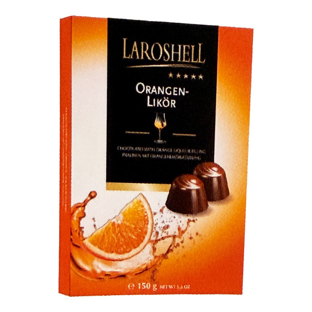 Laroshell Orange Liqueur Filled Chocolate Pralines 5.3 oz