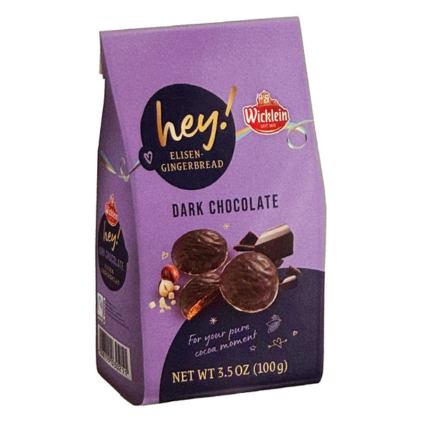 Wicklein Mini Elisen Dark Chocolate Nuernberg Gingerbread Rounds in bag, 3.5 oz