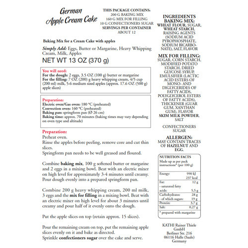 Kathi Baked Apple and Cream Baking Mix, 13.0 oz