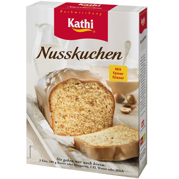 Kathi German Hazelnut Pound Cake with Nougat Glaze, Baking Mix, 15.8 oz