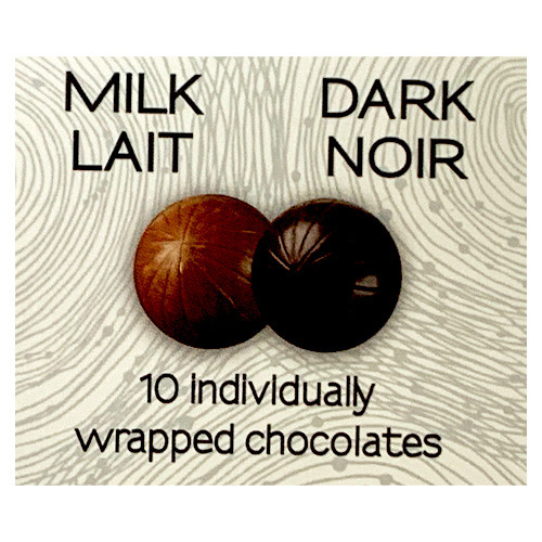 Canada Milk/Dark Ice Wine Chocolate Pralines Ballotin Gift Box, 3.5 oz