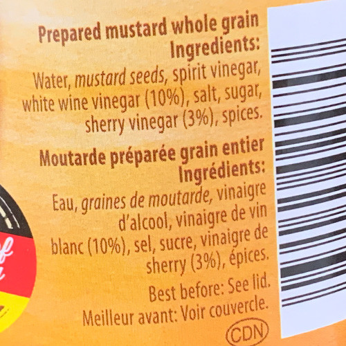 Kuehne Whole Grain Medium Hot Mustard 8.8 oz