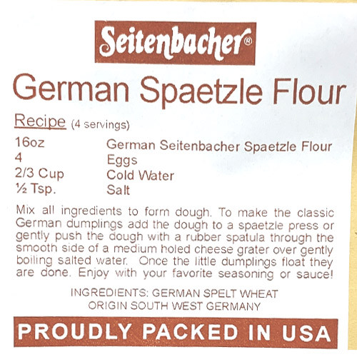 Seitenbacher German Spelt Wheat Spaetzle Flour, 16 oz