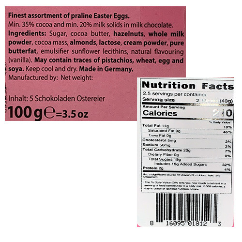 Reber Easter Nougat Praline Eggs in Gift Pack 3.5 oz