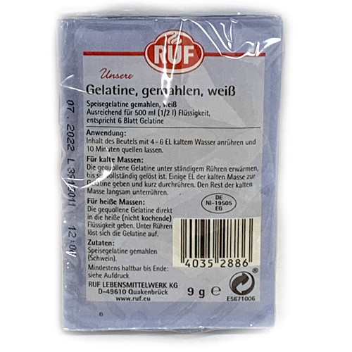 Ruf Gelatin Packs