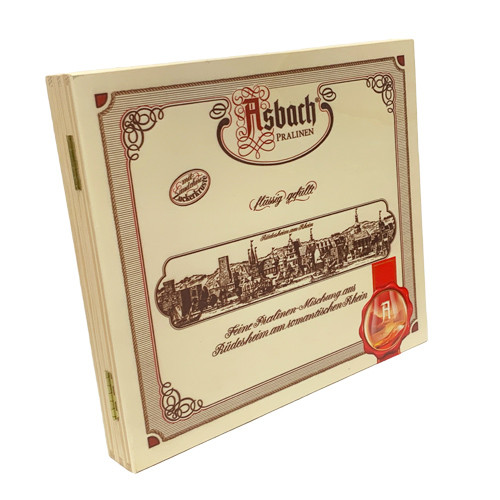 Asbach Brandy Wood Gift Box with Assorted Pralines, 14.1 oz