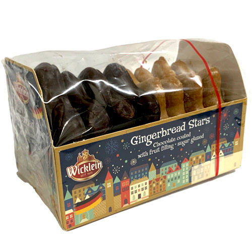 Wicklein Gingerbread Stars, Glazed and Chocolate Covered, with Fruit Filling, 6.2 oz.