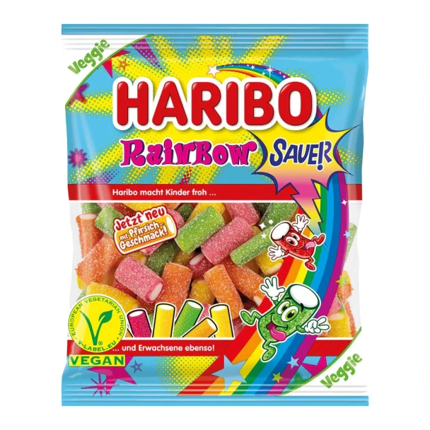 Haribo Rainbow Fizz Sour Candy Sticks