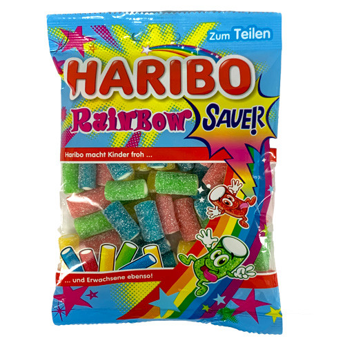 Haribo "Rainbow Fizz" Sour Candy Sticks, 160g - Made in Germany