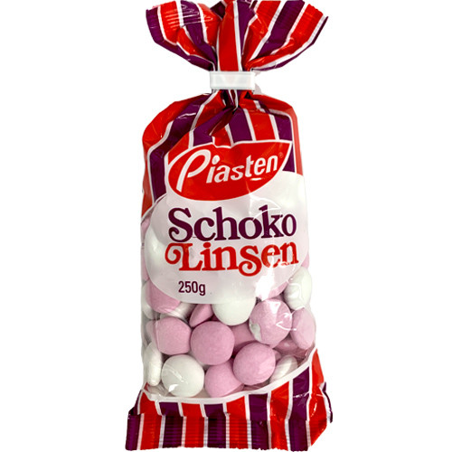 Piasten "Schoko Linsen" Chocolate Dragees with Peppermint Sugar Coating, 8.8 oz