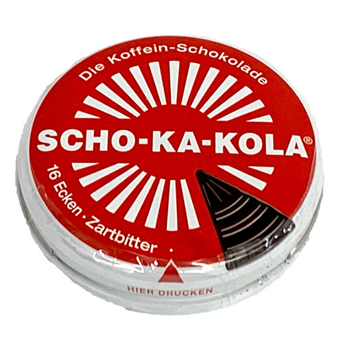 Scho-ka-kola Dark Chocolate Slices with Caffeine in Gift Tin, 3.5