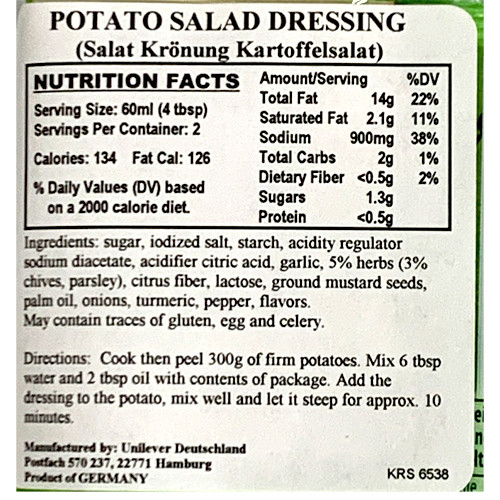 Knorr "Salatkroenung" German Potato Salad Dressing Mix, 5 pack,