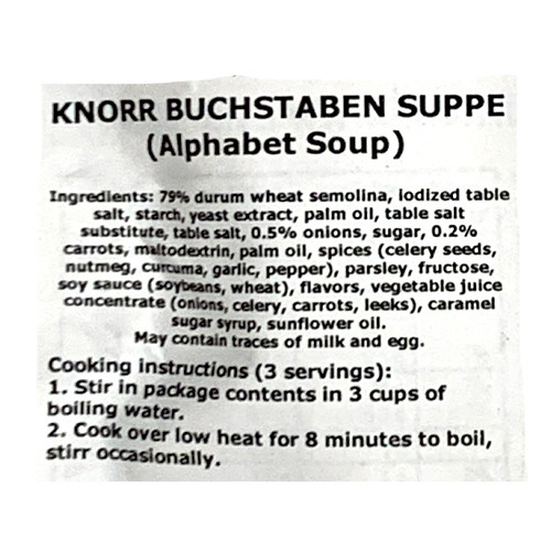 Knorr "Suppenliebe" Alphabet Noodle Soup, 2.9 oz