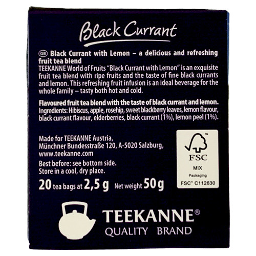 Teekanne German Black Currant-Lemon Tea Mix, 20 ct.
