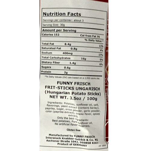 Funny Frisch Frit Sticks with Paprika, 3.5 oz