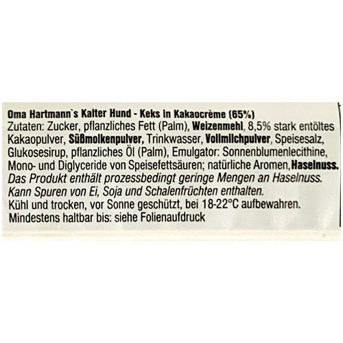 Oma Hartmann's "Kalter Hund" Chocolate Covered Shortbread Cake, 175g