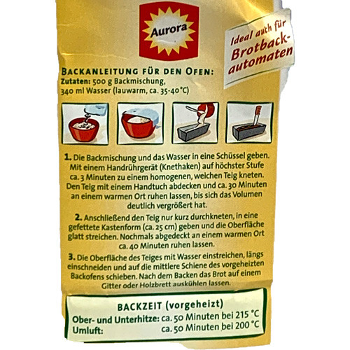 Aurora "Bauernbrot" Bread Flour Mix, Farmer-style Crust, 17.5 oz
