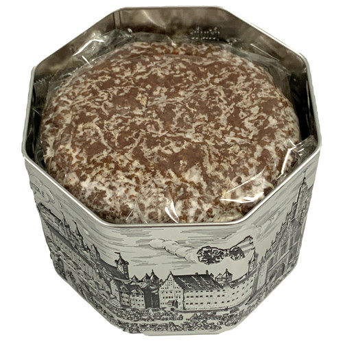 Haeberlein-Metzger Large Nuernberg Elisen Gingerbread in Historic Silver Gift Tin, 17.6 oz