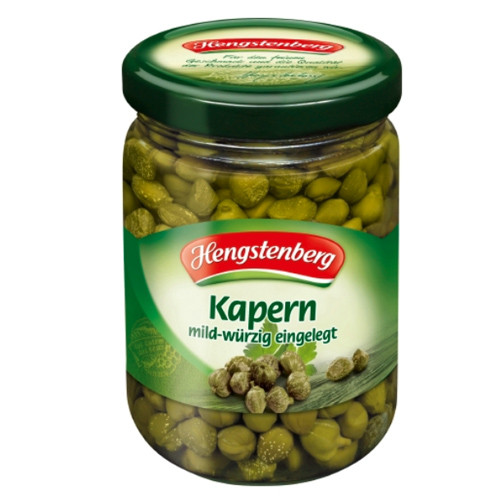 Hengstenberg Capers in Seasoned Vinegar Brine, Glass Jar, 5.3 oz
