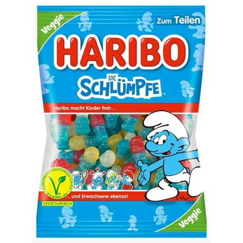 Haribo "Die Schlümpfe" Gummy Candy Smurfs, 100g, - Made in Germany