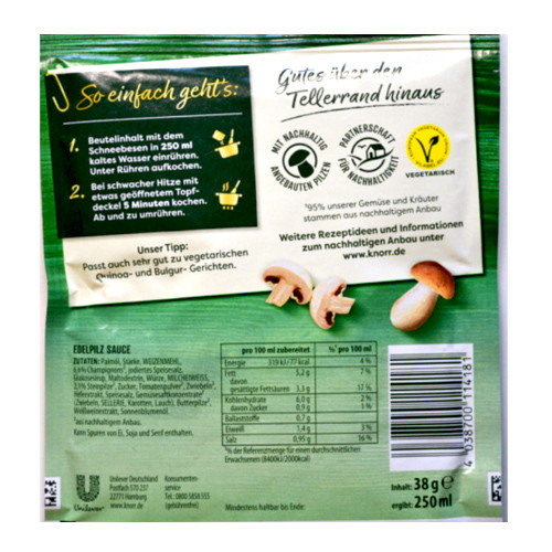 Knorr "Feinschmecker" Noble Mushroom Sauce 2.4 oz