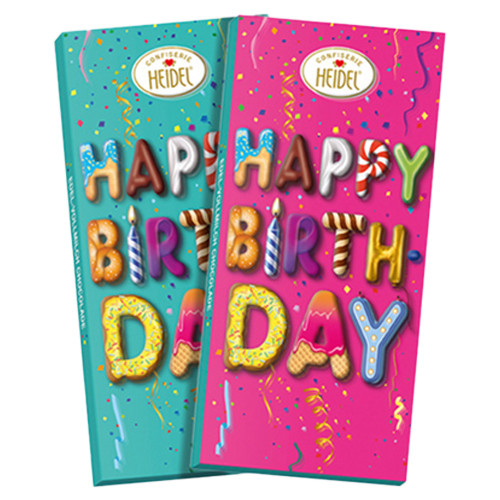 Heidel Fine Milk Chocolate Bar in Happy Birthday 3D Greetings Design Box, 3.5 oz