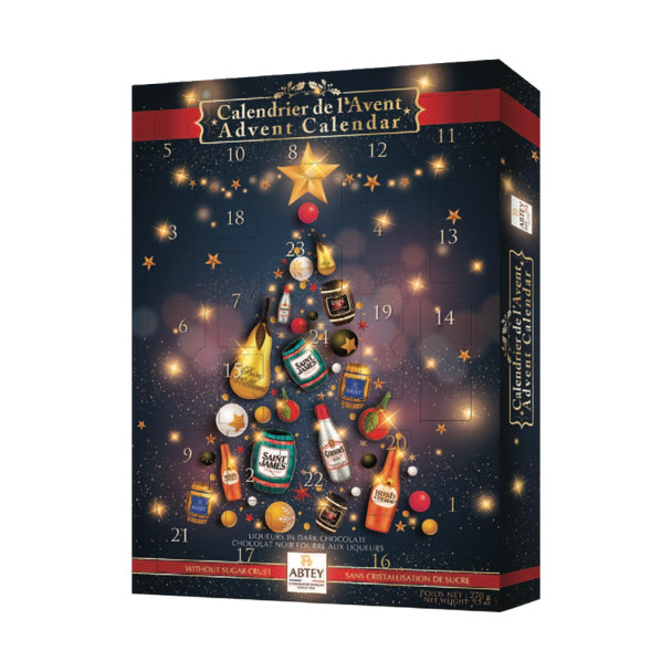 Abtey Adent Calender with 24 Assorted Liquor Pralines