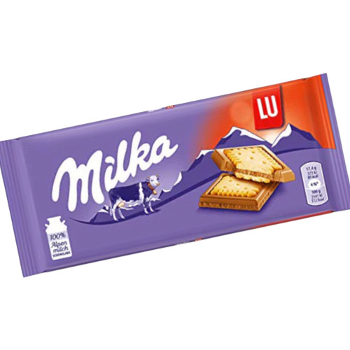 Milka Chocolate Bar with LU Cookie,  3.52 oz. - made in Germany