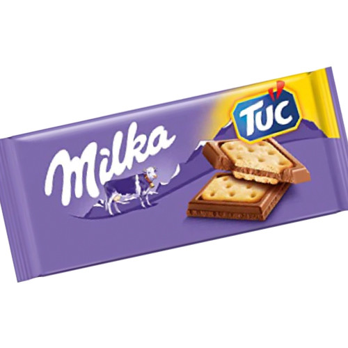 Milka Chocolate Bar with TUC Crackers,  3.52 oz. - made in Germany