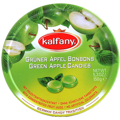 Kalfany Green Apple Flavored Hard Candies Tin, 150g - The Taste of