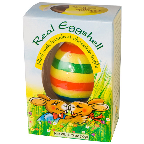 Gut Springenheide Stripe Ringlies Real Easter Egg Filled With Hazelnut Chocolate Truffle, 1.7 oz