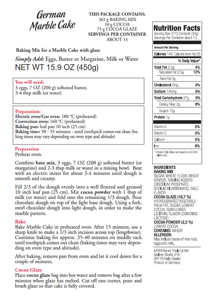Kathi German Marble Pound Cake with Cocoa Glaze Baking Mix, 15.9 oz