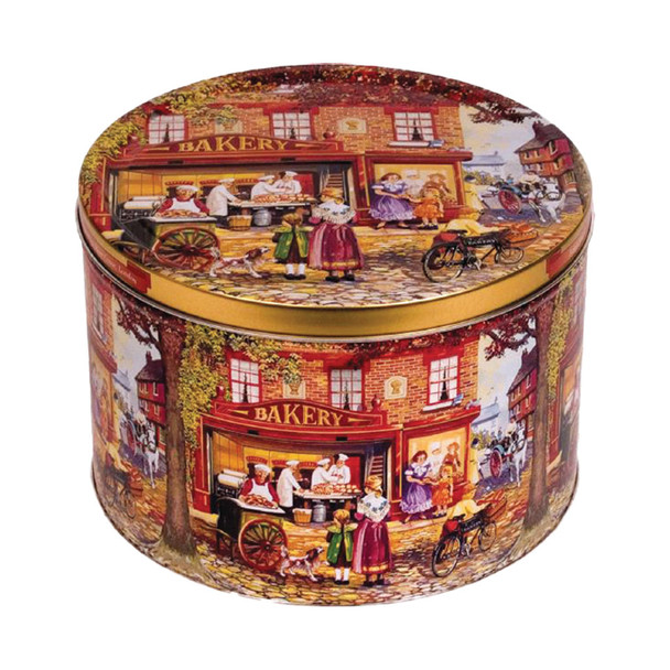 Jacobsens "Baker Shop" Danish Butter Cookies in Large Vintage Gift Tin, 35.2 oz