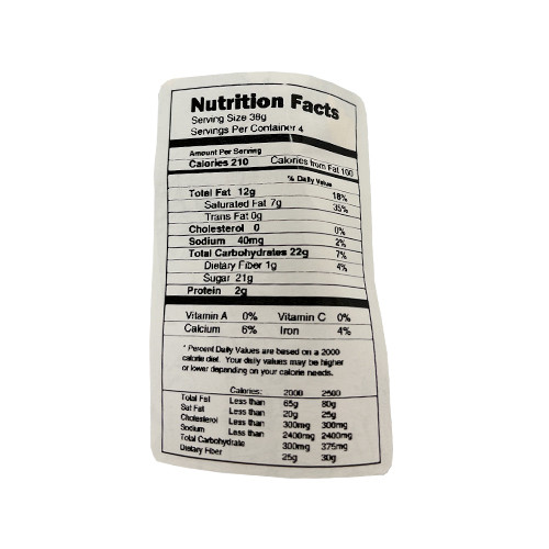 Riegelein Choco Bunny Nutrition Facts