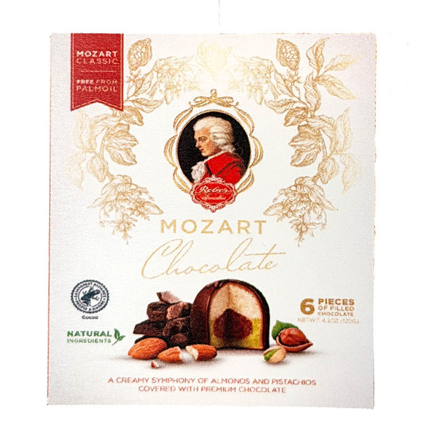 Reber Mozart Kugel in Wolfgang Amadeus Mozart Portrait Box , 6 pc. 4.2 oz.
