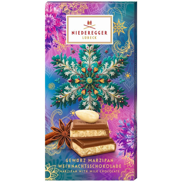 Niederegger "Christmas Spices" Milk Chocolate Marzipan Praline Bar,  3.8 oz