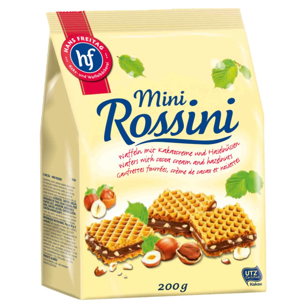 Hans Freitag Mini Rossini Cocoa Cream and Hazelnuts Wafer, 7 oz
