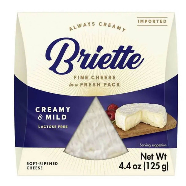 Briette "Creamy and Mild" Double Cream Bavarian Camembert Cheese, 4.4 oz