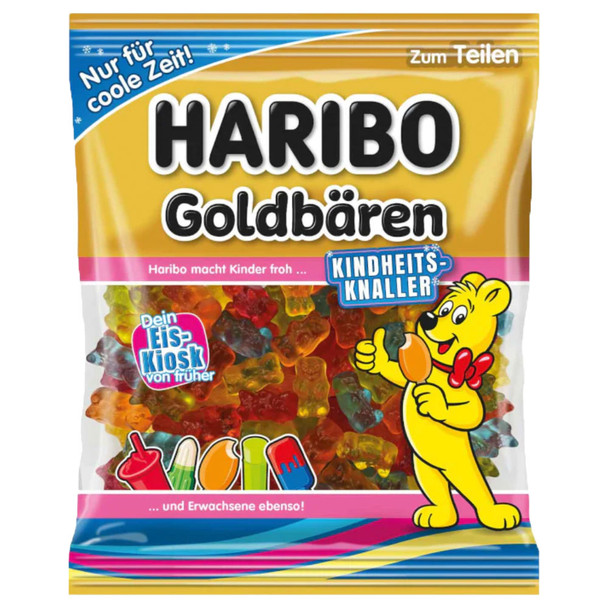 Haribo Gold Bears Gummies, "Kindheitsknaller" Ice Cream Flavors,  175g - made in Germany