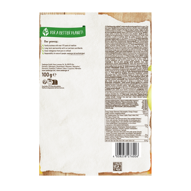 Seeberger Gourmet Mango Stripes, 100g (5.3oz)