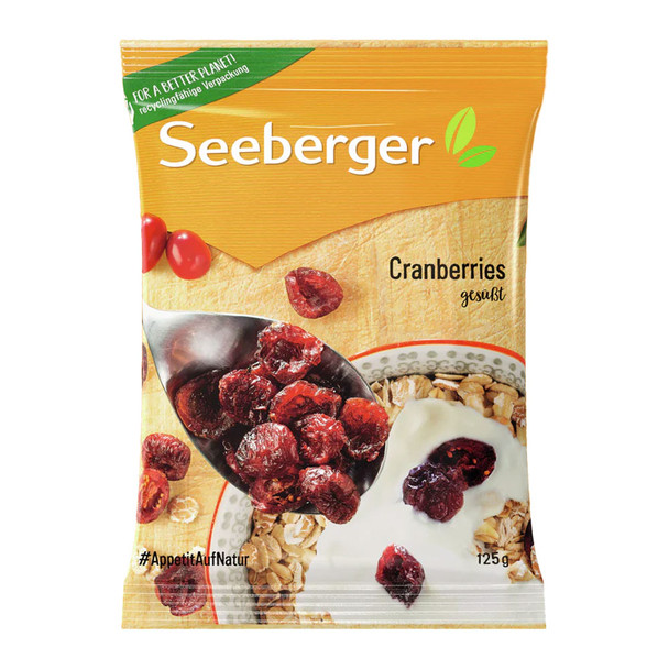 Seeberger Sweetened Cranberries, Natural Fruit Snack, 200g