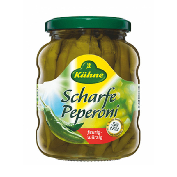 Kuehne "Peperoni" Pickled Hot Chili Peppers, 300g