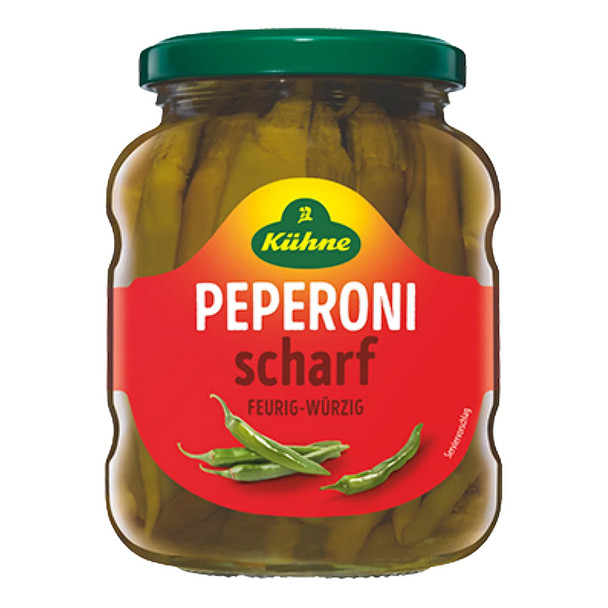 Kuehne "Peperoni" Pickled Hot Chili Peppers, 300g