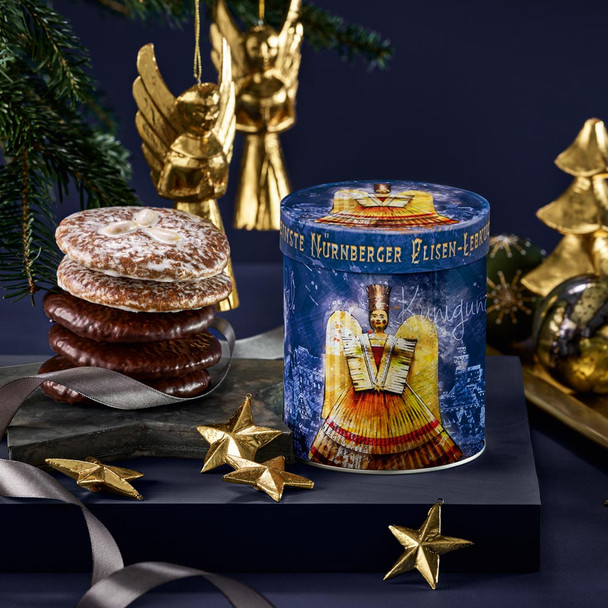 Lebkuchen Schmidt Blue "Three King Angels" Blue Tin, Assorted Lebkuchen