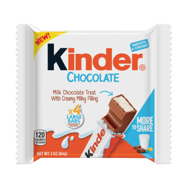 Kinder Chocolate Bars Square Treats with Milk Cream Filling