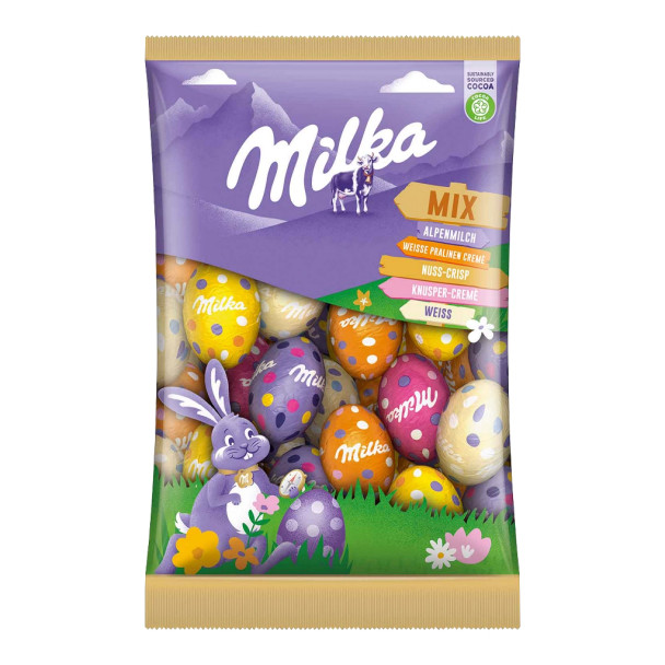Milka Chocolate Egg Variety in Foil Mixed Fillings
