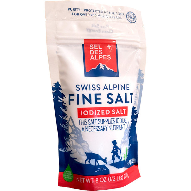 Swiss Alpine Iodized Culinary Mountain Salt, 8 oz.