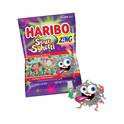 Haribo Sour S'Ghetti Gummies in Bag