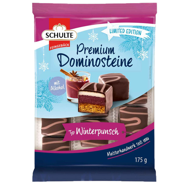 Schulte Premium "Dominosteine" Winter Punch Gingerbread Cubes, 175g